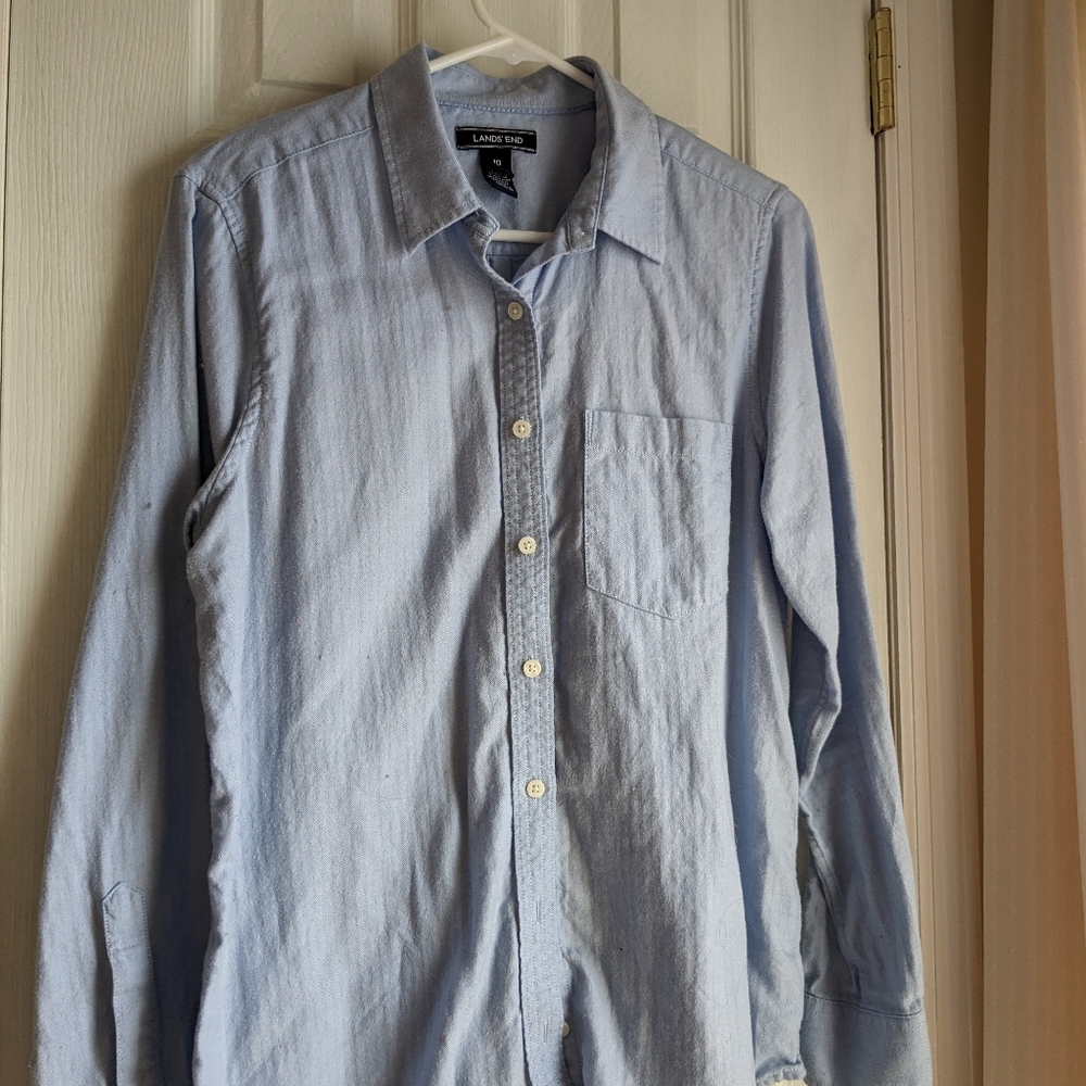 Lands End flannel blouse.